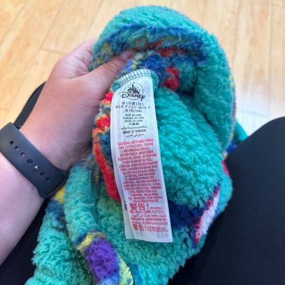 Disney Parks Donald Print Multi Color Sherpa Fleece Pullover Sweater Unisex Sz L - Picture 6 of 6